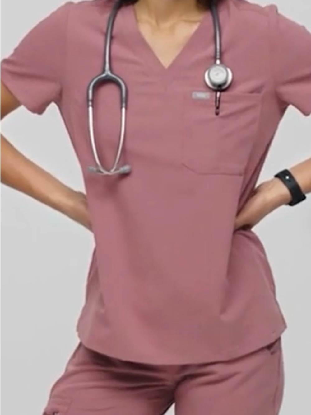Figs Rose Mauve Scrub Top and Jogger Set